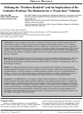 Cover page: Defining the “Problem Resident” and the Implications of the Unfixable Problem: The Rationale for a “Front-door” Solution