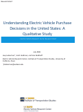 Cover page of Understanding Electric Vehicle Purchase Decisions in the United States: A Qualitative Study