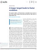 Cover page: A larger target leads to faster evolution