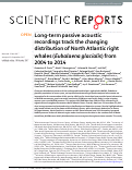 Cover page: Long-term passive acoustic recordings track the changing distribution of North Atlantic right whales (Eubalaena glacialis) from 2004 to 2014