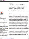 Cover page: Testing Species Assignments in Extant Terebratulide Brachiopods: A Three-dimensional Geometric Morphometric Analysis of Long-Looped Brachidia