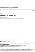 Cover page: Certiorari in the Roberts Court