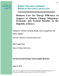 Cover page: Business Case for Energy Efficiency in Support of Climate Change Mitigation, Economic and Societal Benefits in the Republic of Korea