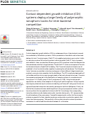 Cover page: Contact-dependent growth inhibition (CDI) systems deploy a large family of polymorphic ionophoric toxins for inter-bacterial competition.