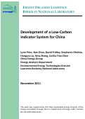 Cover page: Development of a Low-Carbon Indicator System for China