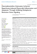 Cover page: Dexmedetomidine Attenuates Ischemia/Reperfusion-Induced Myocardial Inflammation and Apoptosis Through Inhibiting Endoplasmic Reticulum Stress Signaling