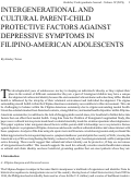 Cover page: Intergenerational and Cultural Parent-Child Protective Factors against Depressive Symptoms in Filipino-American Adolescents