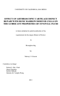 Cover page: Effect of arthroscopic cartilage defect repair with bone marrow derived cells on the lubricant properties of synovial fluid :