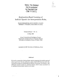 Cover page: Explanation-based learning of indirect speech act interpretation rules