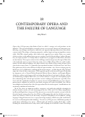 Cover page: Contemporary Opera and the Failure of Language