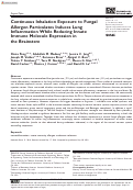 Cover page: Continuous Inhalation Exposure to Fungal Allergen Particulates Induces Lung Inflammation While Reducing Innate Immune Molecule Expression in the Brainstem.