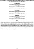 Cover page: Novel methods for measuring the cost of cognitive control in a patchforagingtaskand a demand selection task with Stroop