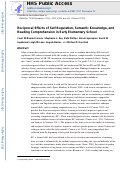 Cover page: Reciprocal Effects of Self‐Regulation, Semantic Knowledge, and Reading Comprehension in Early Elementary School