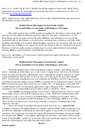 Cover page: Mobile instant messaging use and social capital: Direct and indirect associations with employee outcomes