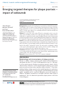 Cover page: Emerging targeted therapies for plaque psoriasis – impact of ixekizumab