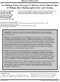 Cover page: Are Oblique Views Necessary? A Review of the Clinical Value of Oblique Knee Radiographs in the Acute Setting