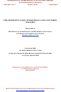 Cover page: THE GENERATIVE LOGIC OF DRAVIDIAN LANGUAGE TERMINOLOGIES