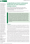 Cover page: Longitudinally persistent cerebrospinal fluid B-cells can resist treatment in multiple sclerosis