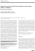 Cover page: Impaired secretion of interferons by dendritic cells from aged subjects to influenza