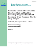Cover page: Residential Customer Enrollment in Time-based Rate and Enabling Technology Programs: Smart Grid Investment Grant Consumer Behavior Study Analysis