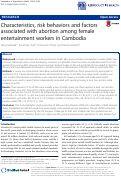 Cover page: Characteristics, risk behaviors and factors associated with abortion among female entertainment workers in Cambodia