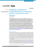 Cover page: MusMorph, a database of standardized mouse morphology data for morphometric meta-analyses
