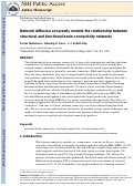 Cover page: Network diffusion accurately models the relationship between structural and functional brain connectivity networks