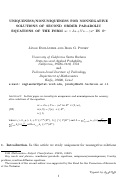 Cover page: Uniqueness/nonuniqueness for nonnegative solutions of second-order parabolic equations of the form $u\sb t=Lu+Vu-\gamma u\sp p$ in $\bold R\sp n$