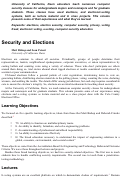 Cover page: Security and Elections