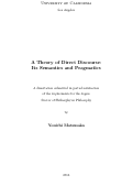 Cover page: A Theory of Direct Discourse: Its Semantics and Pragmatics