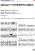 Cover page: Relation between self-recalled childhood physical activity and adult physical activity: The women’s health initiative