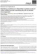 Cover page: Identifying contributors to disparities in patient access of online medical records: examining the role of clinician encouragement.