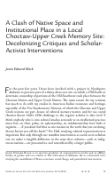 Cover page: A Clash of Native Space and Institutional Place in a Local Choctaw-Upper Creek Memory Site: Decolonizing Critiques and Scholar-Activist Interventions
