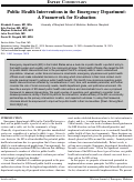 Cover page: Public Health Interventions in the Emergency Department: A Framework for Evaluation