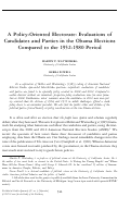 Cover page: A Policy‐Oriented Electorate: Evaluations of Candidates and Parties in the Obama Elections Compared to the 1952‐1980 Period