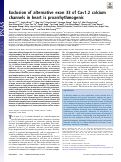 Cover page: Exclusion of alternative exon 33 of CaV1.2 calcium channels in heart is proarrhythmogenic.