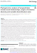 Cover page: Phylogenomic analysis of Syngnathidae reveals novel relationships, origins of endemic diversity and variable diversification rates