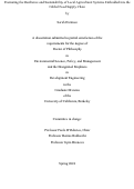 Cover page: Evaluating the Resilience and Sustainability of Local Agricultural Systems Embedded into the Global Food Supply Chain