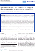 Cover page: Methylation kinetics and CpG-island methylator phenotyope status in colorectal cancer cell lines