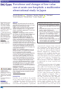 Cover page: Prevalence and changes of low-value care at acute care hospitals: a multicentre observational study in Japan