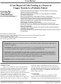 Cover page: A Case Report of Cake Frosting as a Source of Copper Toxicity in a Pediatric Patient