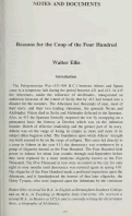 Cover page: Reasons for the Coup of the Four Hundred