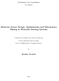 Cover page: Behavior-Aware Design, Optimization and Information Mining in Wearable Sensing Systems