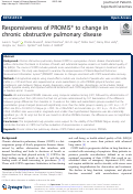 Cover page: Responsiveness of PROMIS® to change in chronic obstructive pulmonary disease