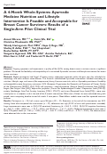 Cover page: A 4-Month Whole-Systems Ayurvedic Medicine Nutrition and Lifestyle Intervention Is Feasible and Acceptable for Breast Cancer Survivors: Results of a Single-Arm Pilot Clinical Trial