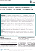 Cover page: Incidence rates of sickness absence related to mental disorders: a systematic literature review