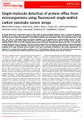 Cover page: Single-molecule detection of protein efflux from microorganisms using fluorescent single-walled carbon nanotube sensor arrays