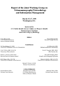 Cover page: Report of the Joint Working Group on Telemammography/Teleradiology and Information Management