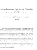 Cover page: Strategic Behavior and Underpricing in Uniform Price Auctions: Evidence from Finnish Treasury Auctions