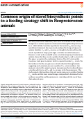 Cover page: Common origin of sterol biosynthesis points to a feeding strategy shift in Neoproterozoic animals.